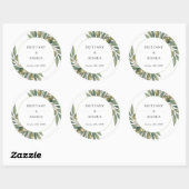 Olivenhaine Blätter Mittelmeer Rustikale Hochzeit Runder Aufkleber (Blatt)