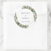 Olivenhaine Blätter Mittelmeer Rustikale Hochzeit Runder Aufkleber (Tasche)