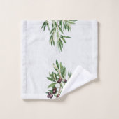 Olivenhaine Blätter Mittelmeerinsel Griechenland Badhandtuch Set (Waschlappen)