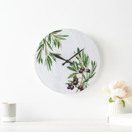 Olivenhaine Blätter Mittelmeerinsel Griechenland  Große Wanduhr