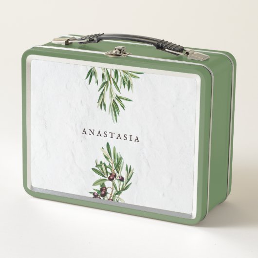 Olivenhaine Blätter Mittelmeerinsel Griechenland Metall Brotdose (Vorderseite)