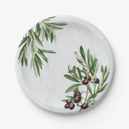 Olivenhaine Blätter Mittelmeerinsel Griechenland Pappteller