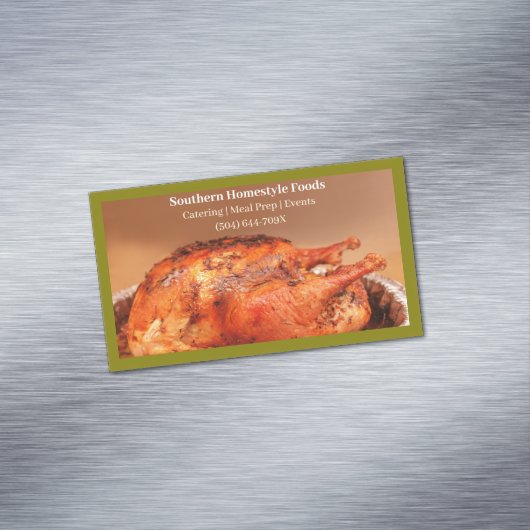 Olivenhaine gekochte Türkei Fleisch zubereitete Le Magnetische Visitenkarte (Beispiel)