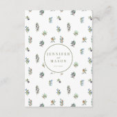 Olivenhaine Grüne Blätter Hochzeitsmenu Begleitkarte (Rückseite)