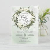 Olivenhaine Grüne Blätter Rosen boho Einladung (Stehend Vorderseite)