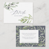 Olivenhaine Hochzeitsdetails Mitteilungskarte (Vorne/Hinten)