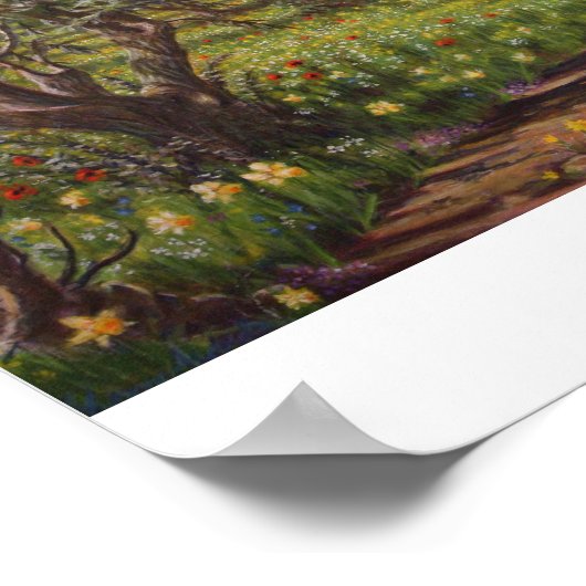 Olivenhaine im Springtime Poster (Ecke)