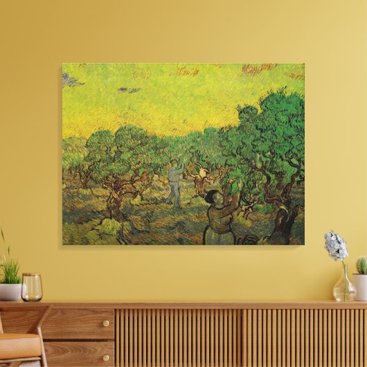 Olivenhaine mit Pickfiguren, Vincent van Gogh Leinwanddruck (Insitu (Wohnzimmer))