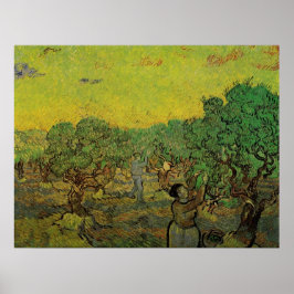 Olivenhaine mit Pickfiguren, Vincent van Gogh Poster