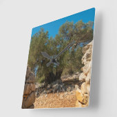 Olivenhaine Quadratische Wanduhr (Winkel)