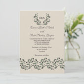 Olivenhaine und Kranzhochzeit Einladung (Stehend Vorderseite)