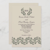 Olivenhaine und Kranzhochzeit Einladung (Vorne/Hinten)