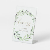 Olivenkranz in Aquarellfarbe begünstigt Schild (Vorderseite)