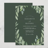 Olivenlaub-Sage-Hochzeit Einladung (Vorne/Hinten)