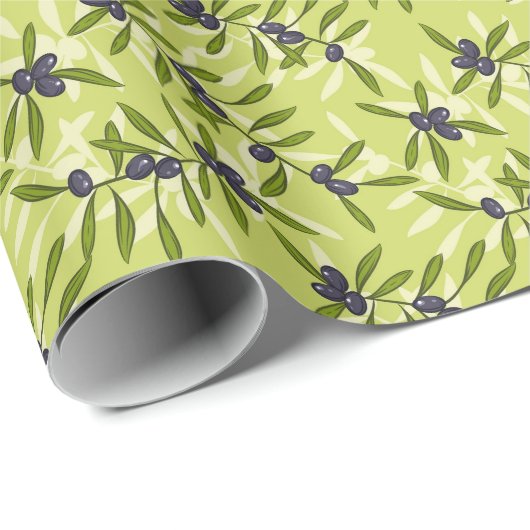 Olivenmuster Geschenkpapier (Rolleneckpunkt)