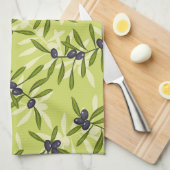 Olivenmuster Küchentuch (Viertel Falte)