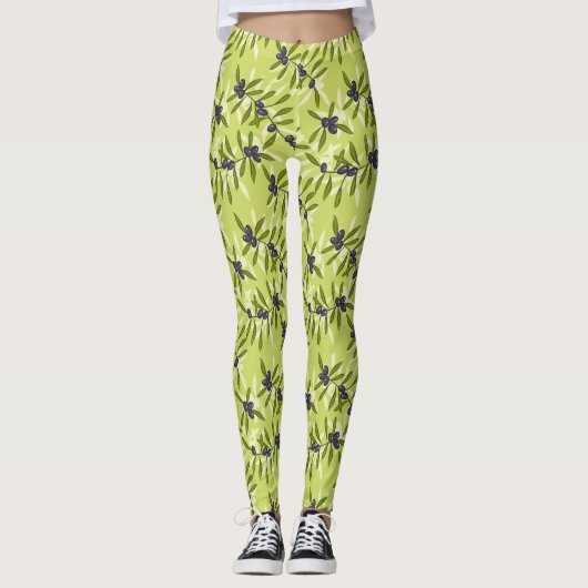 Olivenmuster Leggings (Vorderseite)