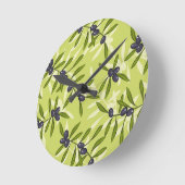 Olivenmuster Runde Wanduhr (Winkel)