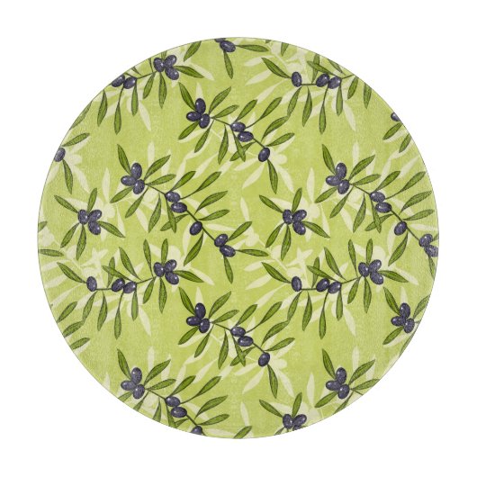 Olivenmuster Schneidebrett (Vorderseite)