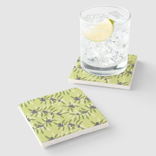 Olivenmuster Steinuntersetzer (Seitenansicht)