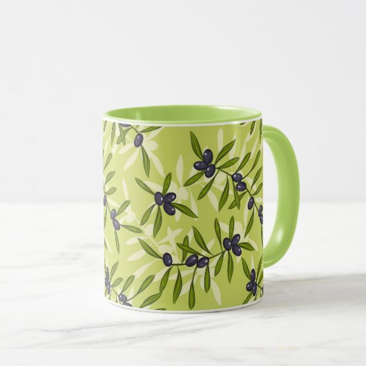 Olivenmuster Tasse (VorderseiteRechts)