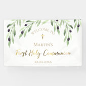 Olivenöl Aquarell Erste Heilige Kommunion Banner (Horizontal)