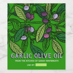 Olivenöl, aromatisiert, personalisiert, Zuhause Weinetikett