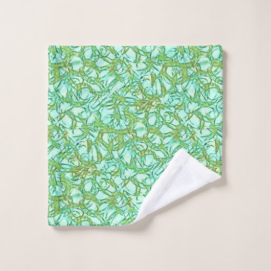 Olivenöl auf Minze Abstrakt Badhandtuch Set (Waschlappen)