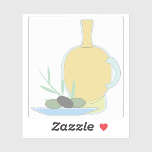 Olivenöl Aufkleber (Blatt)