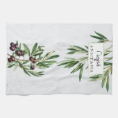 Olivenöl Blätter Griechische Insel Griechische Yia Geschirrtuch (Horizontal)