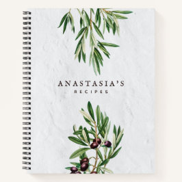 Olivenöl Blätter Griechische Insel Rezept Kochbuch Notizblock