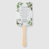 Olivenöl Blätter Griechisches Hochzeitsprogramm Fächer (Rückseite)