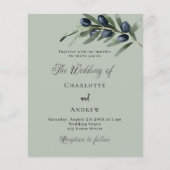 Olivenöl Blätter Grüne Budget Einladung zur Hochze Flyer (Vorne)