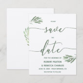 Olivenöl-Blätter Save the Date Karte (Vorne/Hinten)