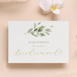 Olivenöl-Blätter wirst du meine Bridesmaid haben Einladung