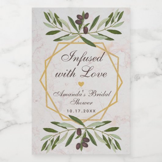 Olivenöl-Brautparty-Favoriten mit Liebe infiziert Weinetikett (Einzelnes Label)