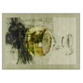 Olivenöl Carafe-Stillleben Schneidebrett (Vorderseite)