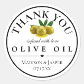 Olivenöl Danke Geschenk Runder Aufkleber (Vorderseite)