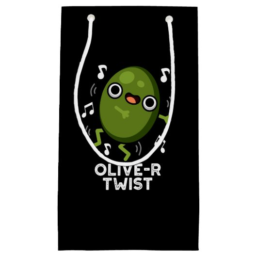 Olivenöl-Drehung Funny Fruit Olive Pun Dark BG Kleine Geschenktüte (Vorderseite)