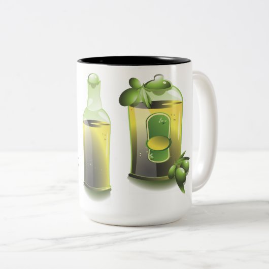 Olivenöl-EVOO für Koch Zweifarbige Tasse (VorderseiteRechts)