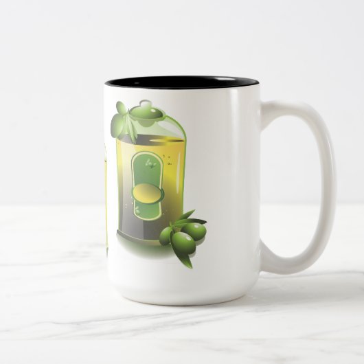 Olivenöl-EVOO für Koch Zweifarbige Tasse (Rechts)