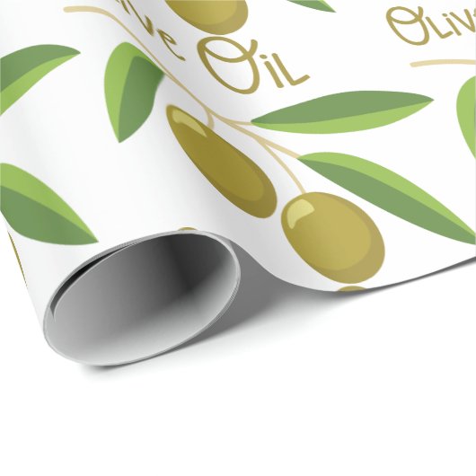 Olivenöl Geschenkpapier (Rolleneckpunkt)