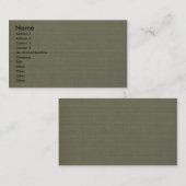 Olivenöl Grüne Leinwand Visitenkarte (Vorne/Hinten)