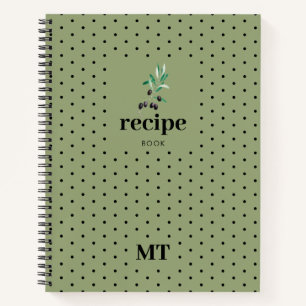 Olivenöl Grüne Rezeptur Minimalistisches Monogramm Notizblock