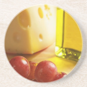 Olivenöl-, Käse- und Trauben-Sandstein-Untersetzer Sandstein Untersetzer