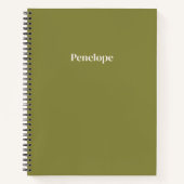 Olivenöl Minimalistisches Personalisiertes SpiralN Notizblock (Vorderseite)