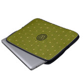 Olivenöl mit goldenem Akzent Hahnentrittmuster Lap Laptopschutzhülle (Vorne Knopf)