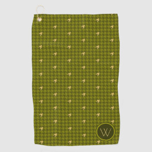 Olivenöl mit Green Accent Hahnentrittmuster Golf Golfhandtuch