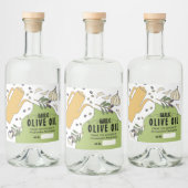 Olivenöl mit Knoblaucharoma - Zuhause-Konserveneti Alkoholflaschenetikett (Flaschen)