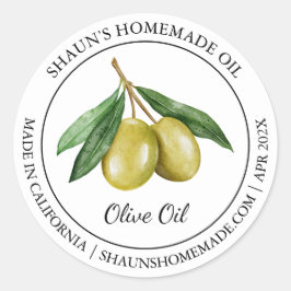 Olivenöl Modernes Etikett Runder Aufkleber